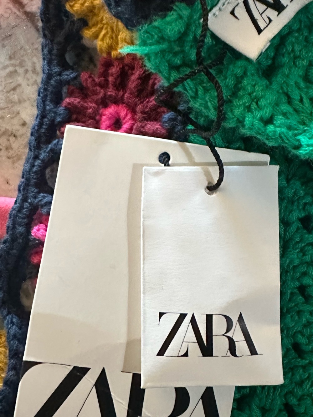 🆕NWT Zara FLORAL GREEN CROCHET KNIT COTTON DRESS LIMITED EDITION SZ S - Picture 4 of 6